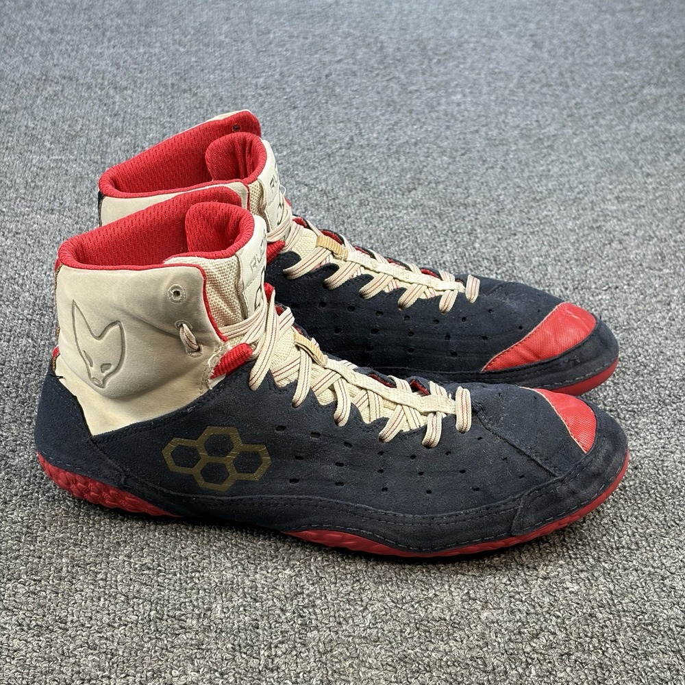 RUDIS USA Wrestling Shoes Men's Size 11.5 Red Blue High Top Wrestling Mat Shoes